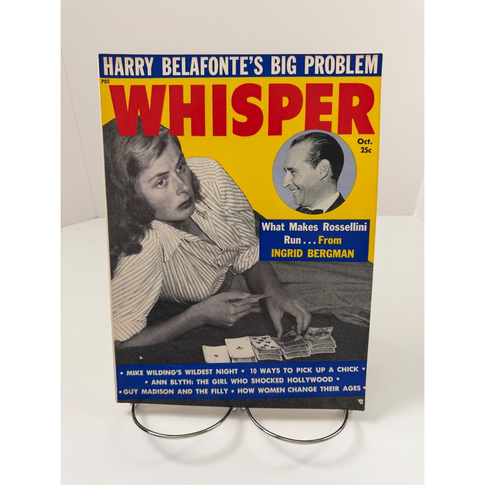 Vintage Whisper Magazine October 1957 Ingrid Bergman Harry Belafonte Gossip